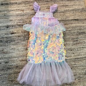 Lola and the Boys Sparkling Purple Sequin Kids Mermaid Costume